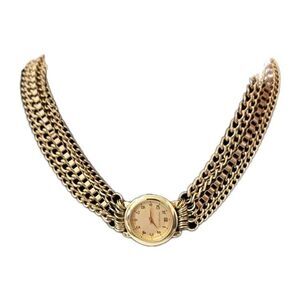 Francesca's Gold-tone Watch Multiple Chain Boho Statement Collar Necklace